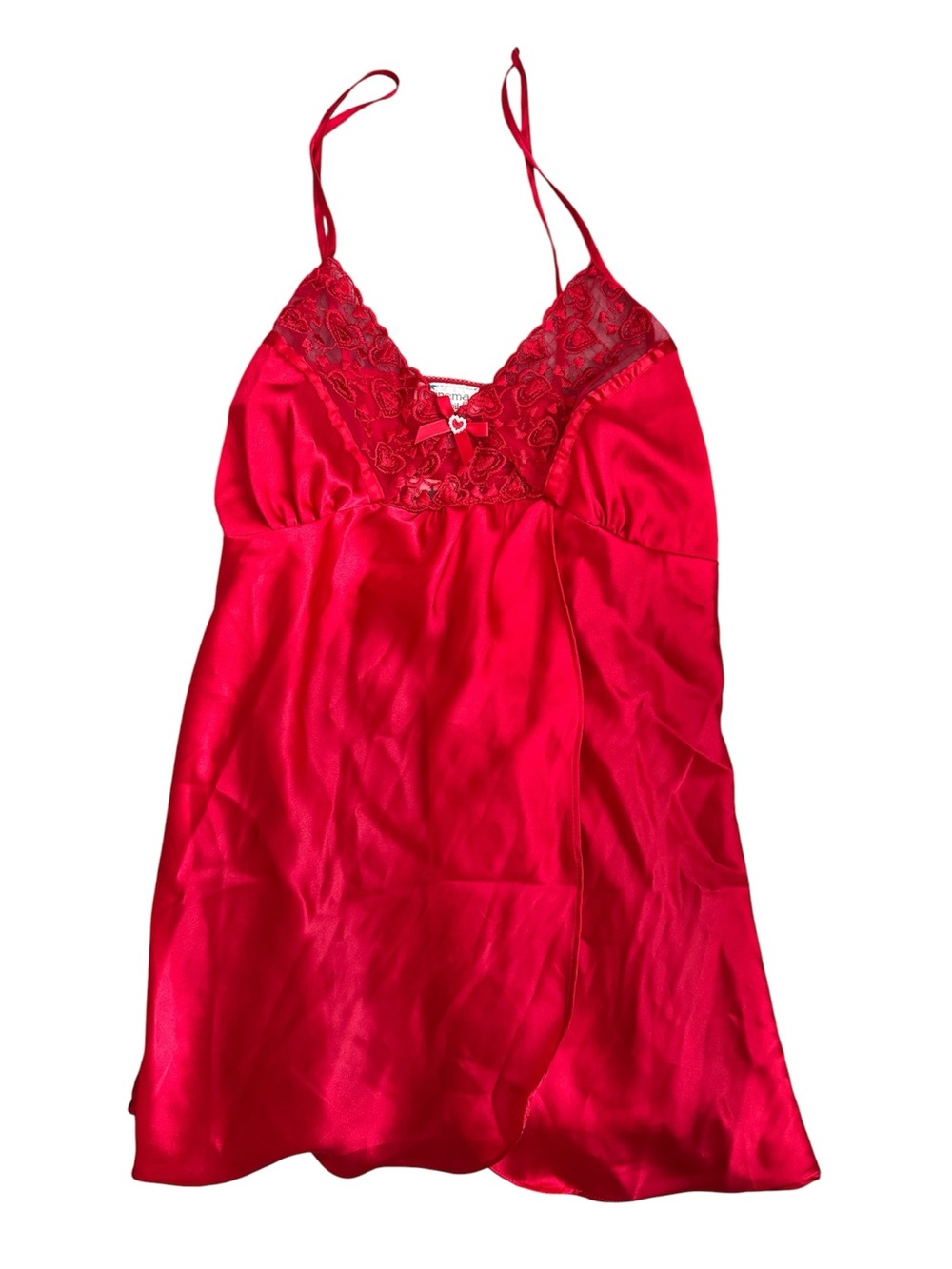 Vintage Red Satin Cinema Etoile Lace Slip Dress Sabrina Carpenter Vibes Medium